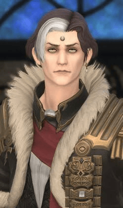 Screenshot from game: Final Fantasy XIV showing the image of Emet Selch. 