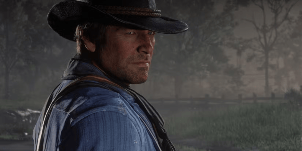 Screenshot from the game Red Dead Redemption showing the character Arthur Morgan. 